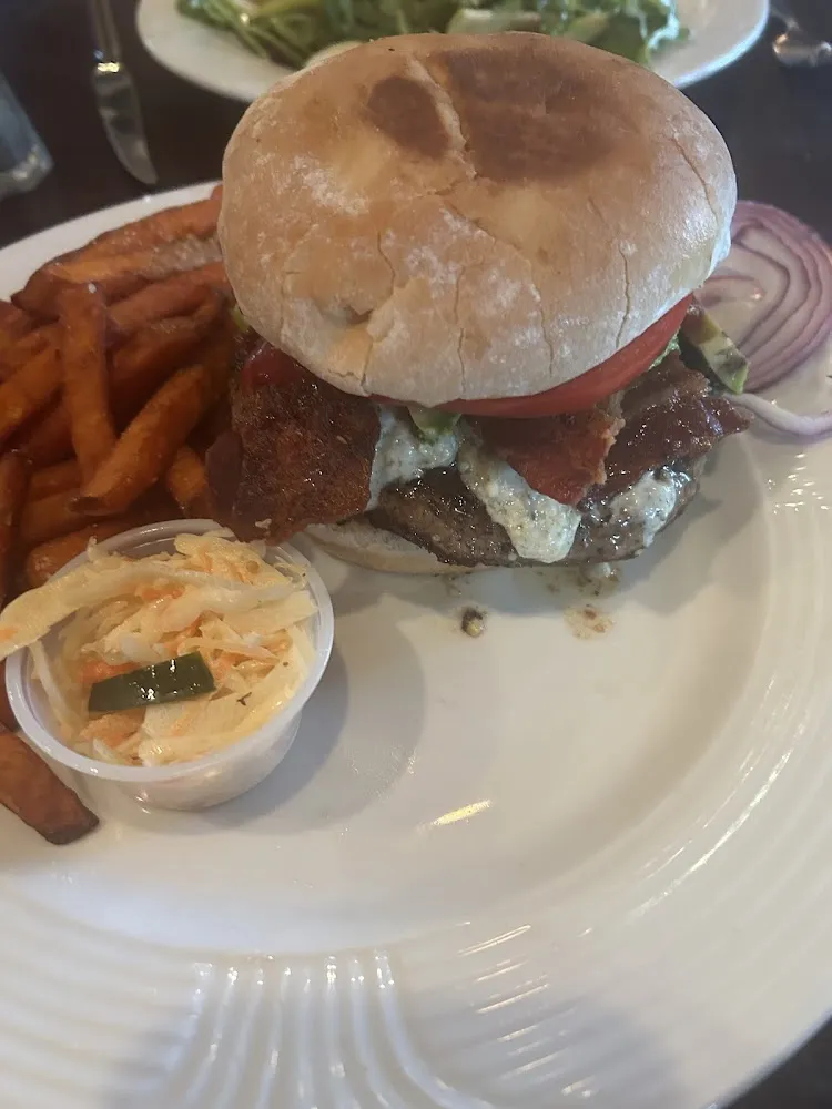 Black and Blue Burger with Bacon